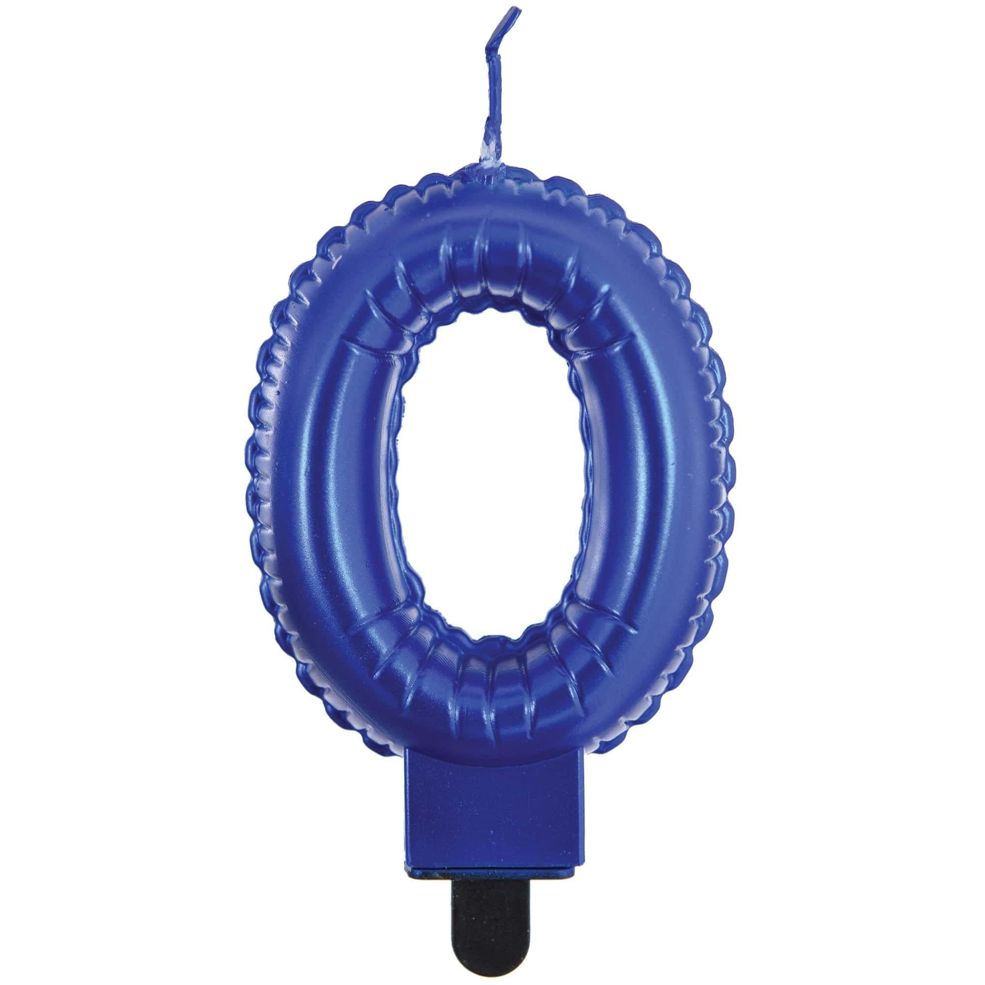 Blue Balloon Birthday Number (0-9) Candle. 3in