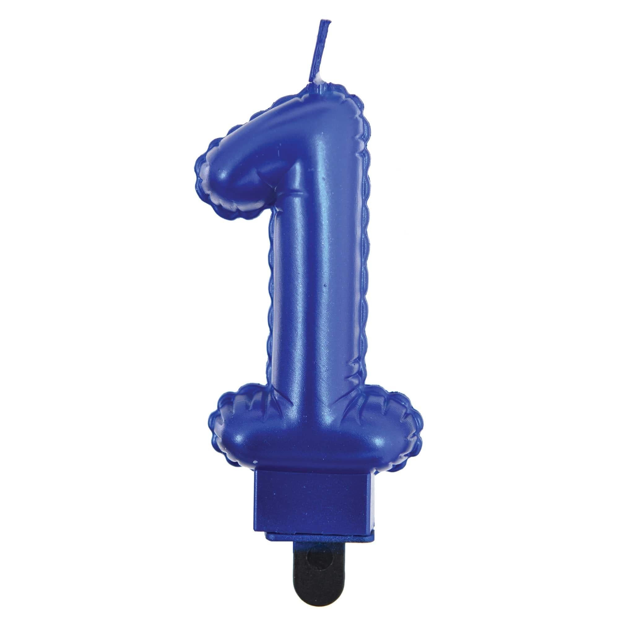 Blue Balloon Birthday Number (0-9) Candle. 3in - Image 3