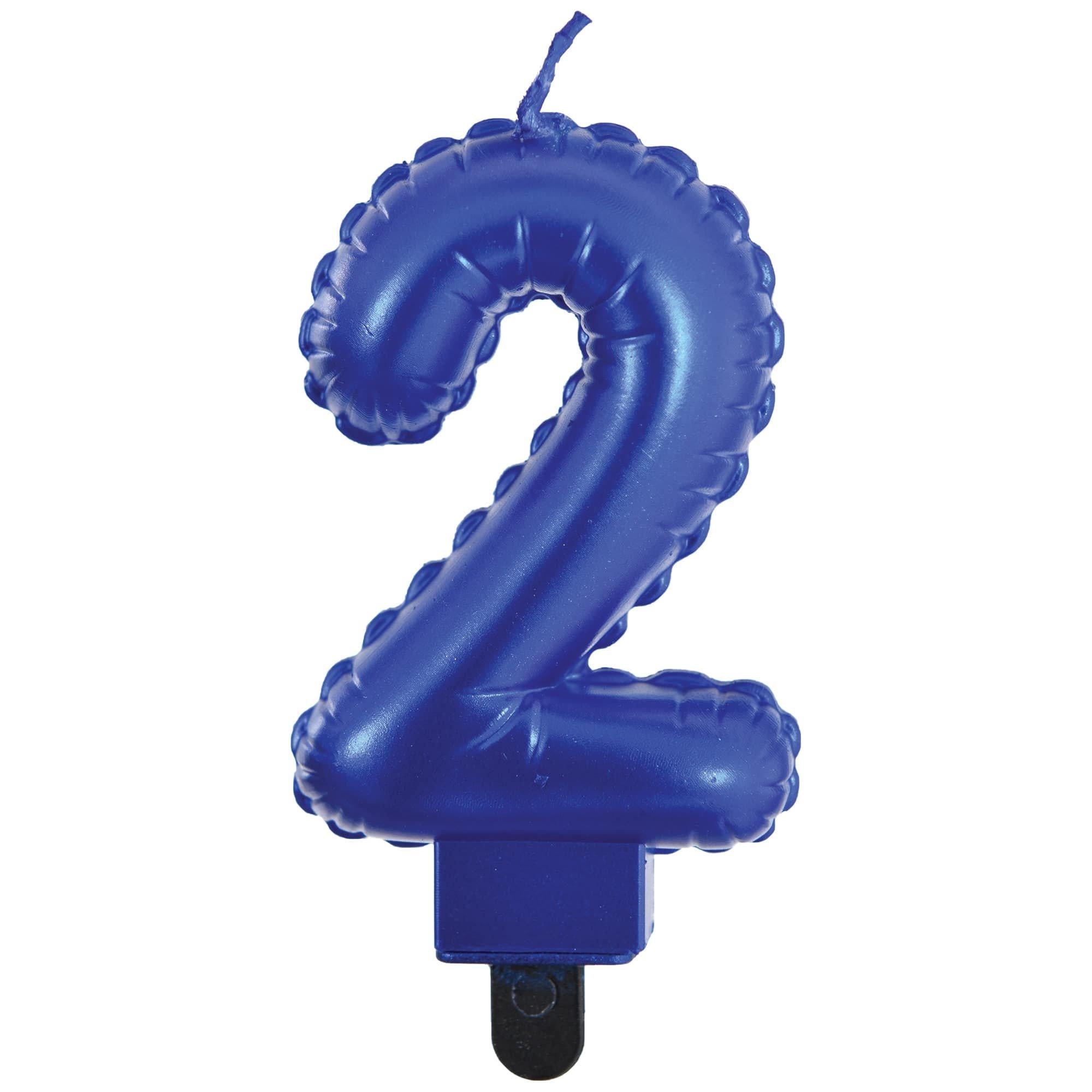 Blue Balloon Birthday Number (0-9) Candle. 3in - Image 5