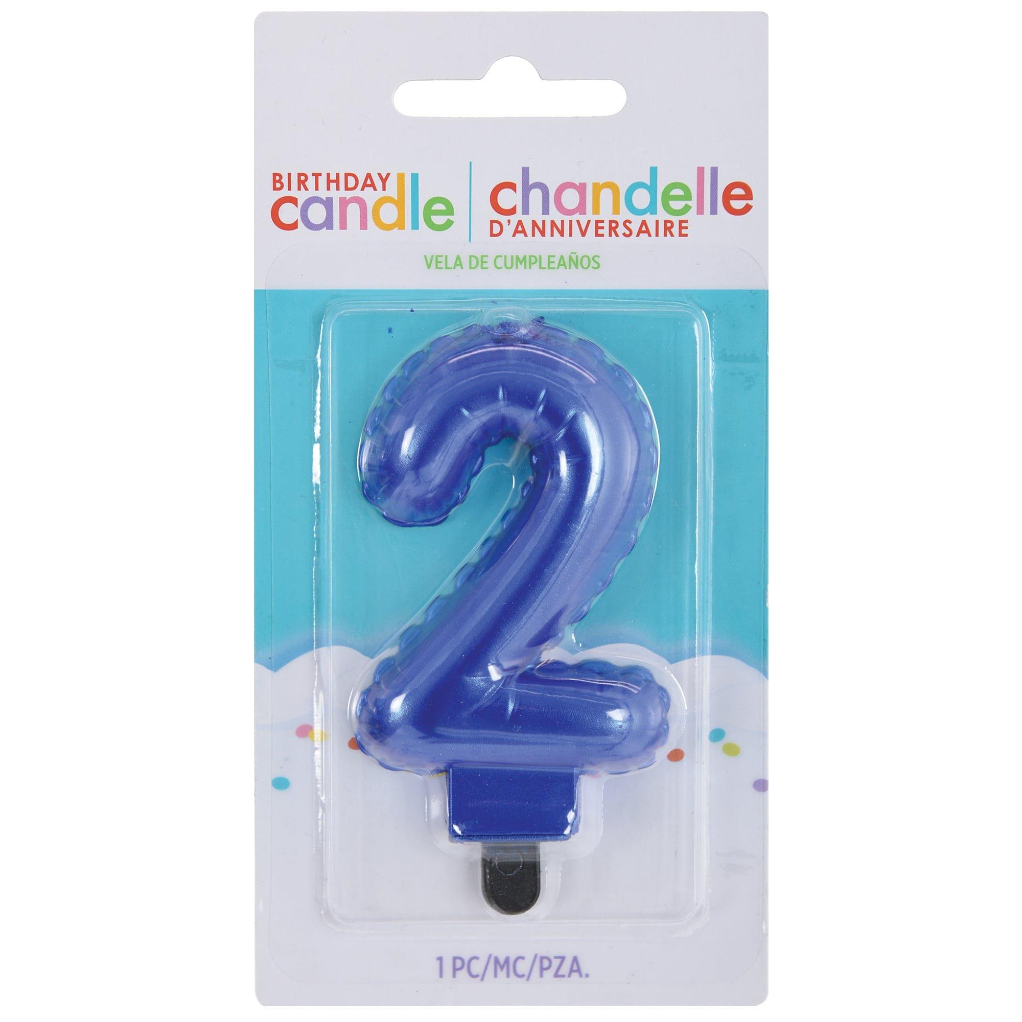 Blue Balloon Birthday Number (0-9) Candle. 3in - Image 6