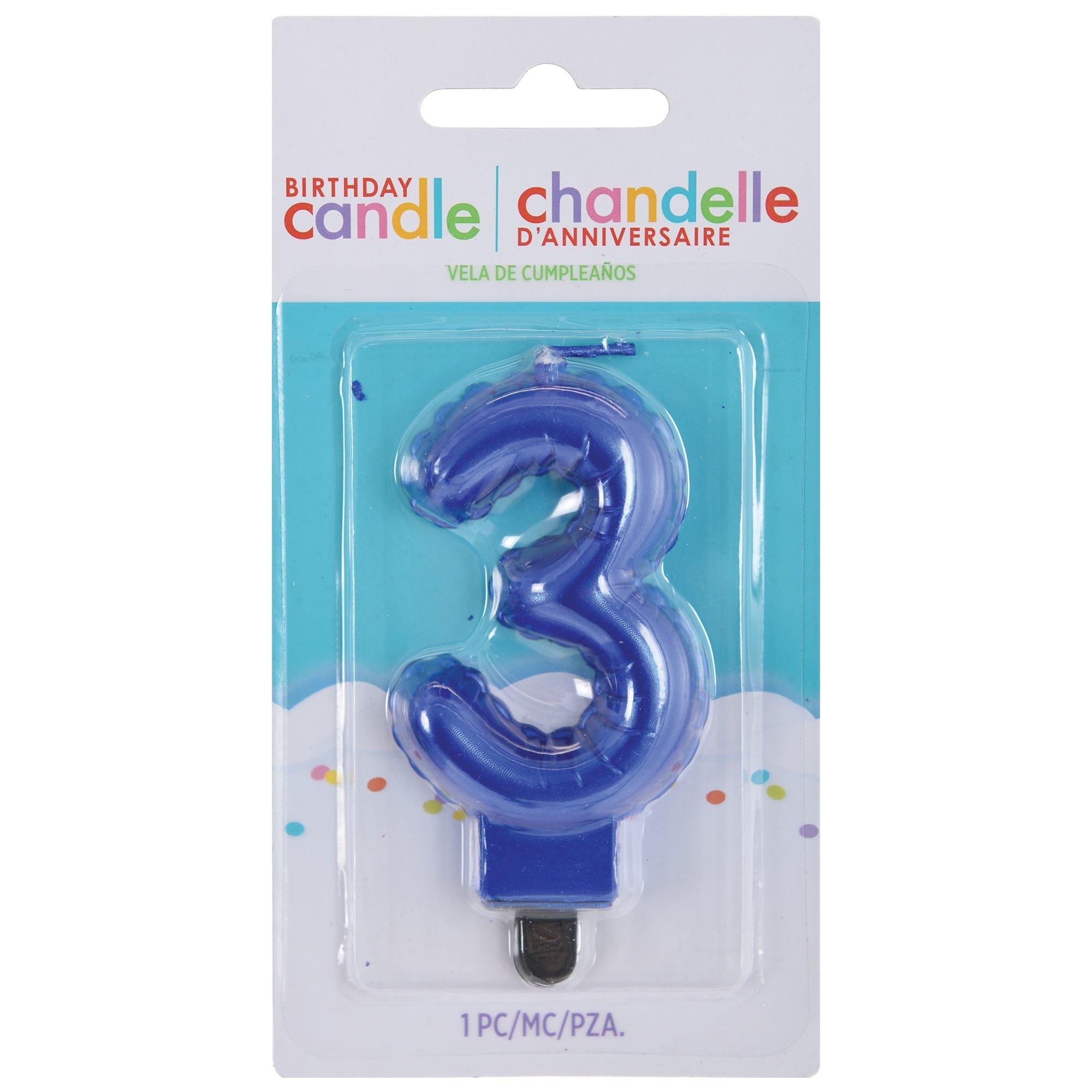 Blue Balloon Birthday Number (0-9) Candle. 3in - Image 8