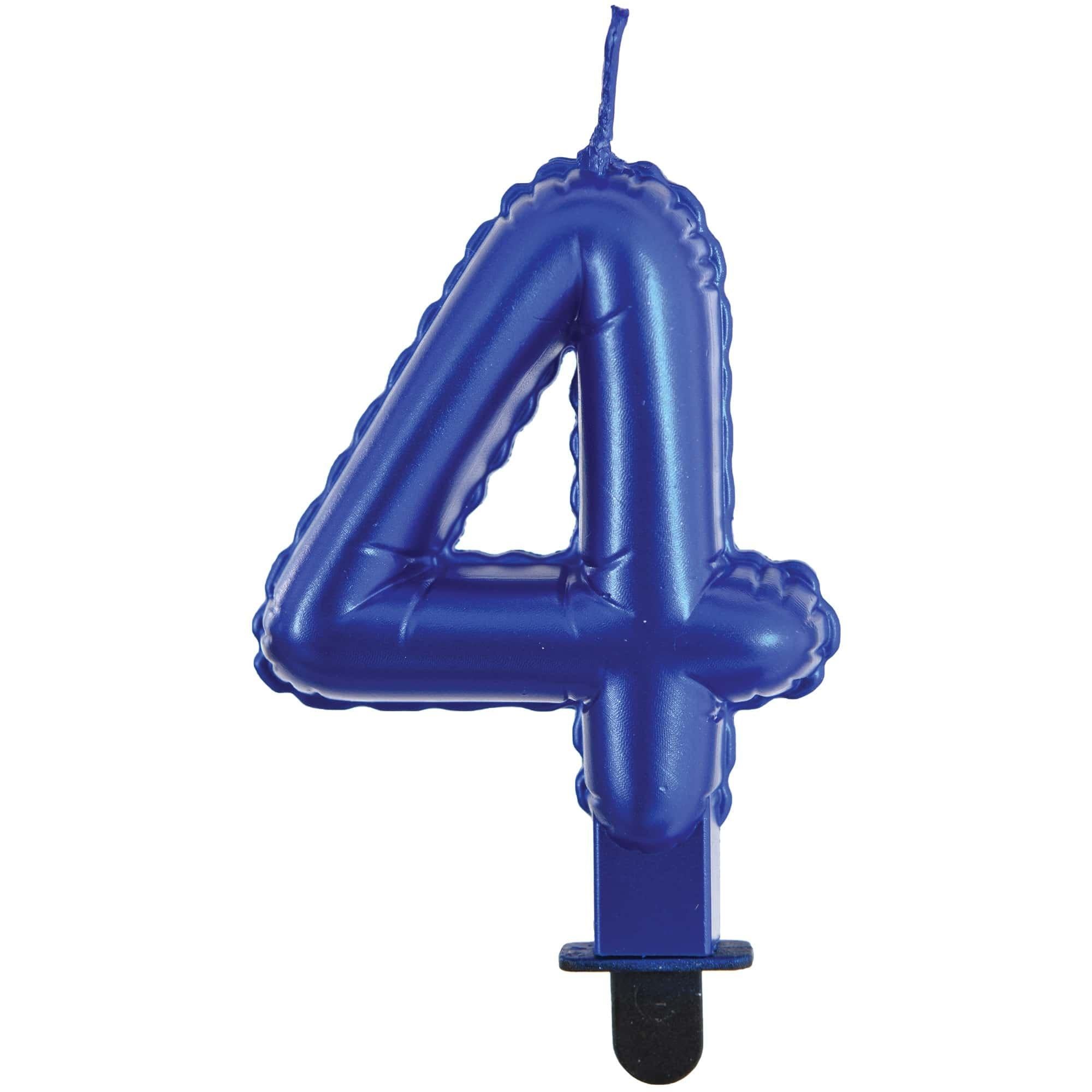 Blue Balloon Birthday Number (0-9) Candle. 3in - Image 9