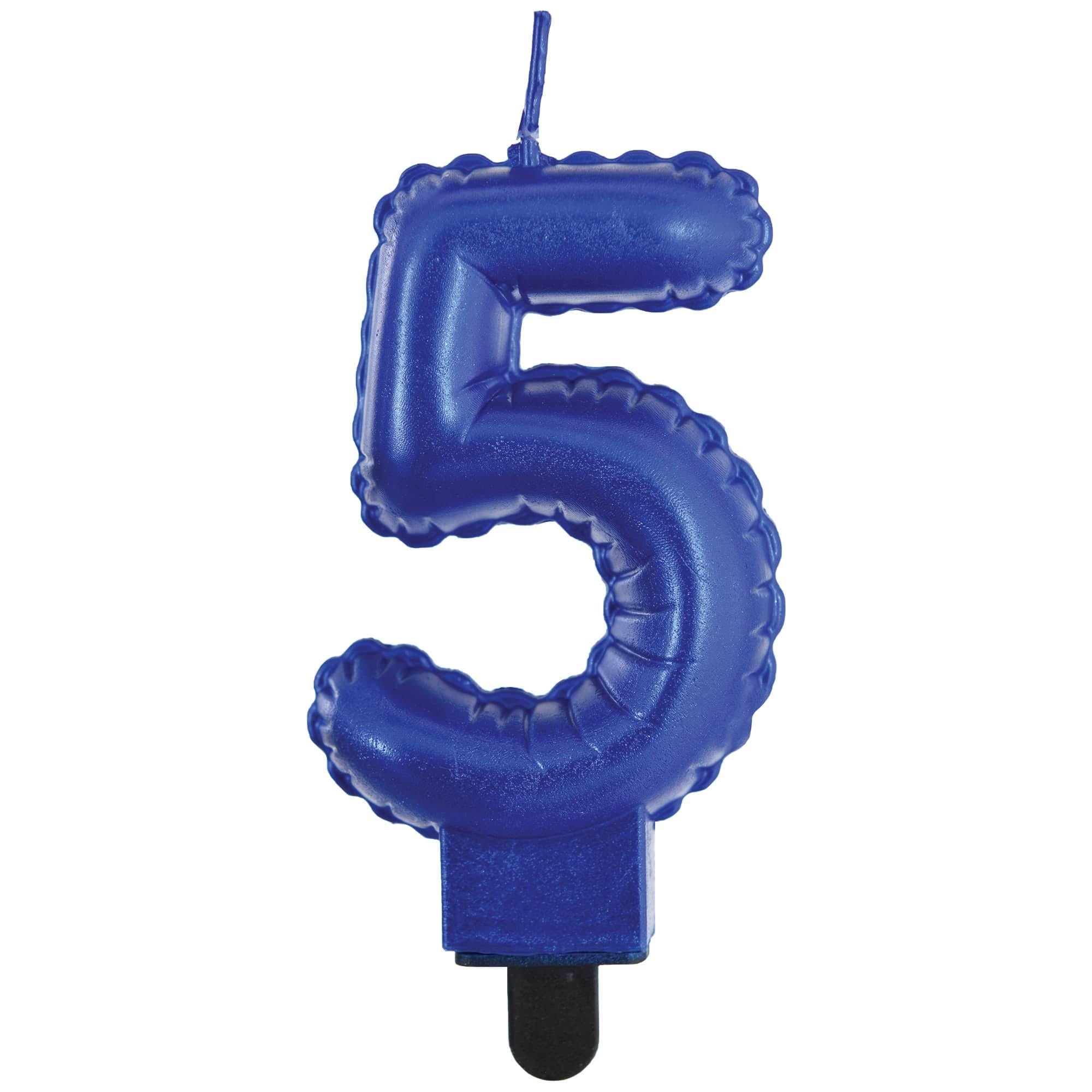 Blue Balloon Birthday Number (0-9) Candle. 3in - Image 11