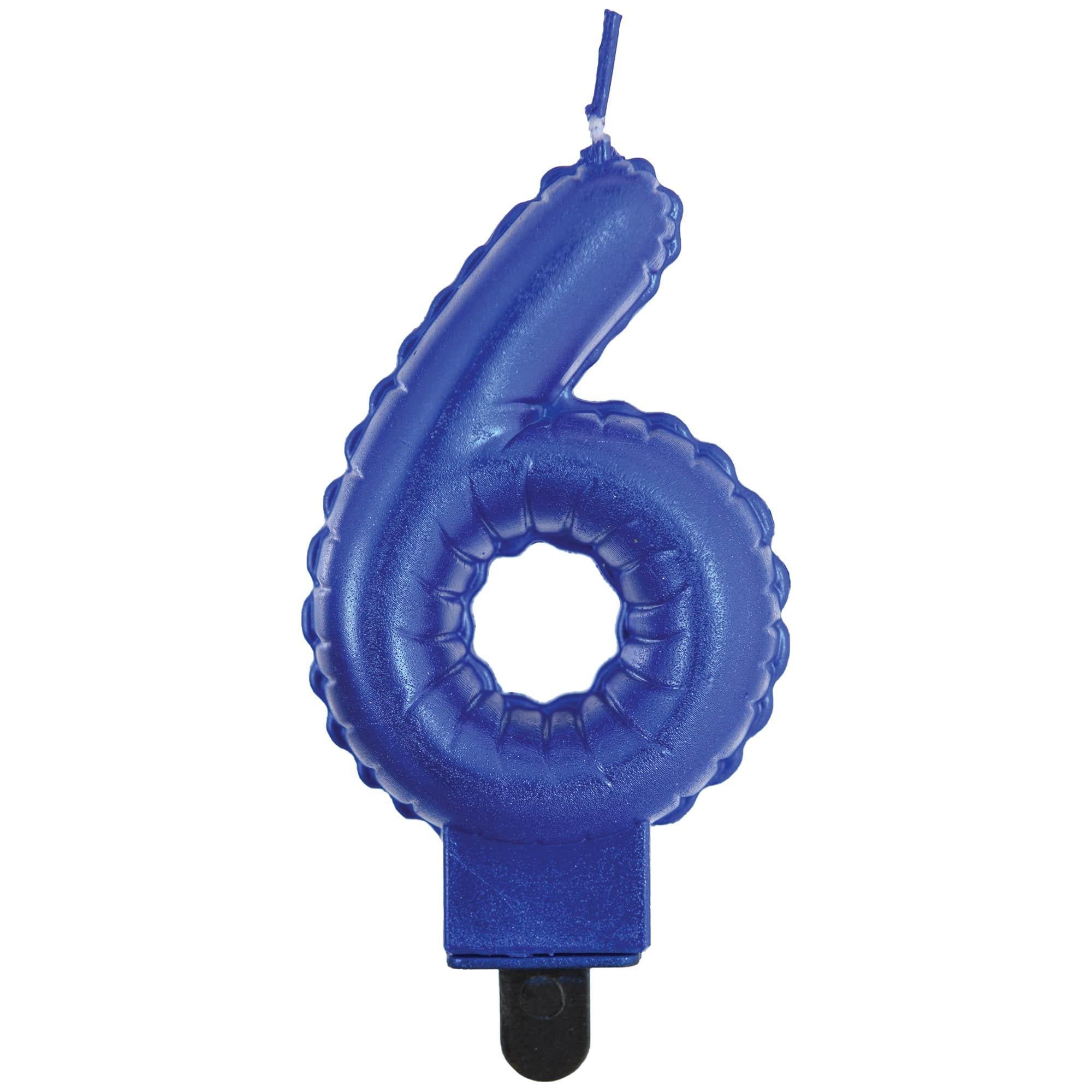 Blue Balloon Birthday Number (0-9) Candle. 3in - Image 13