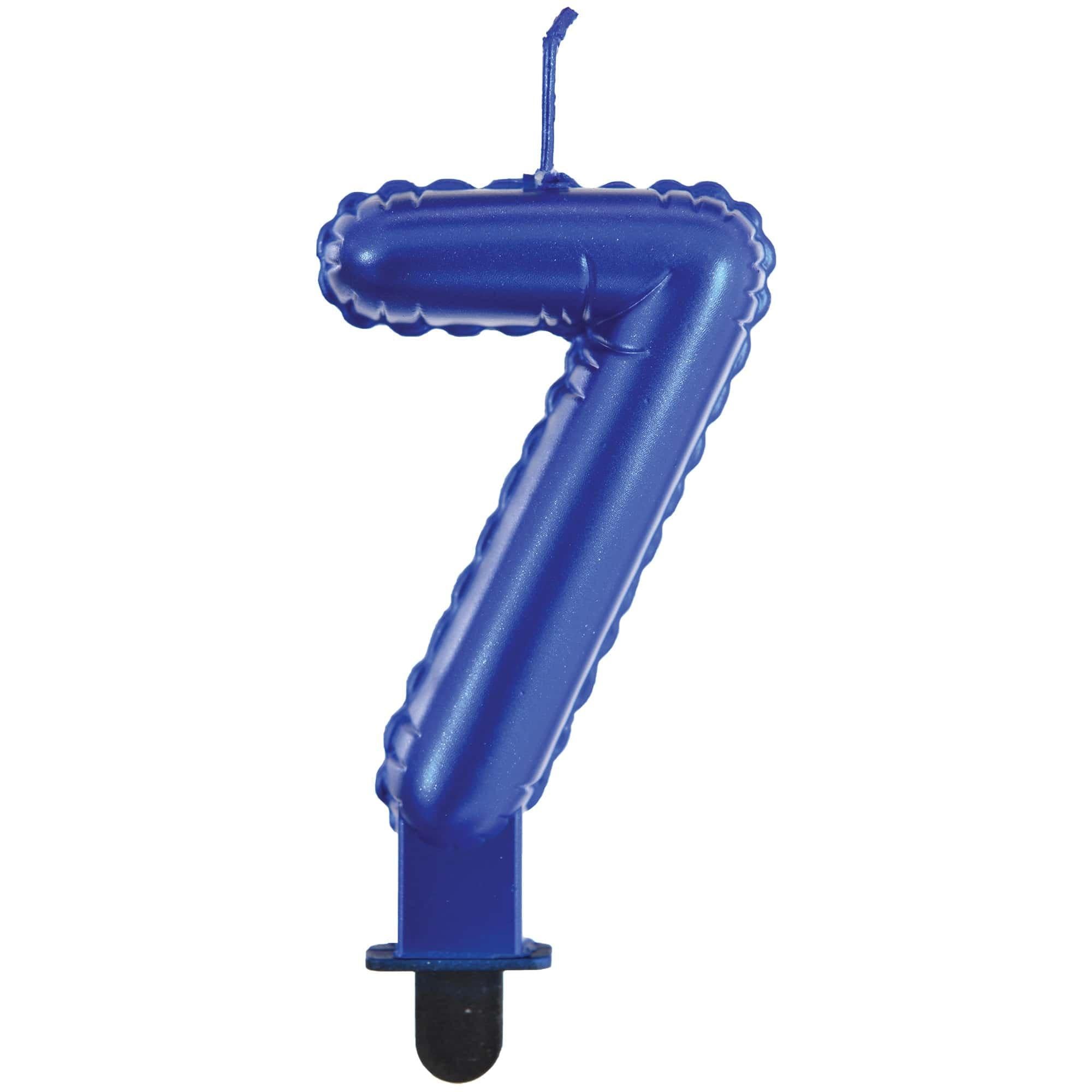 Blue Balloon Birthday Number (0-9) Candle. 3in - Image 15