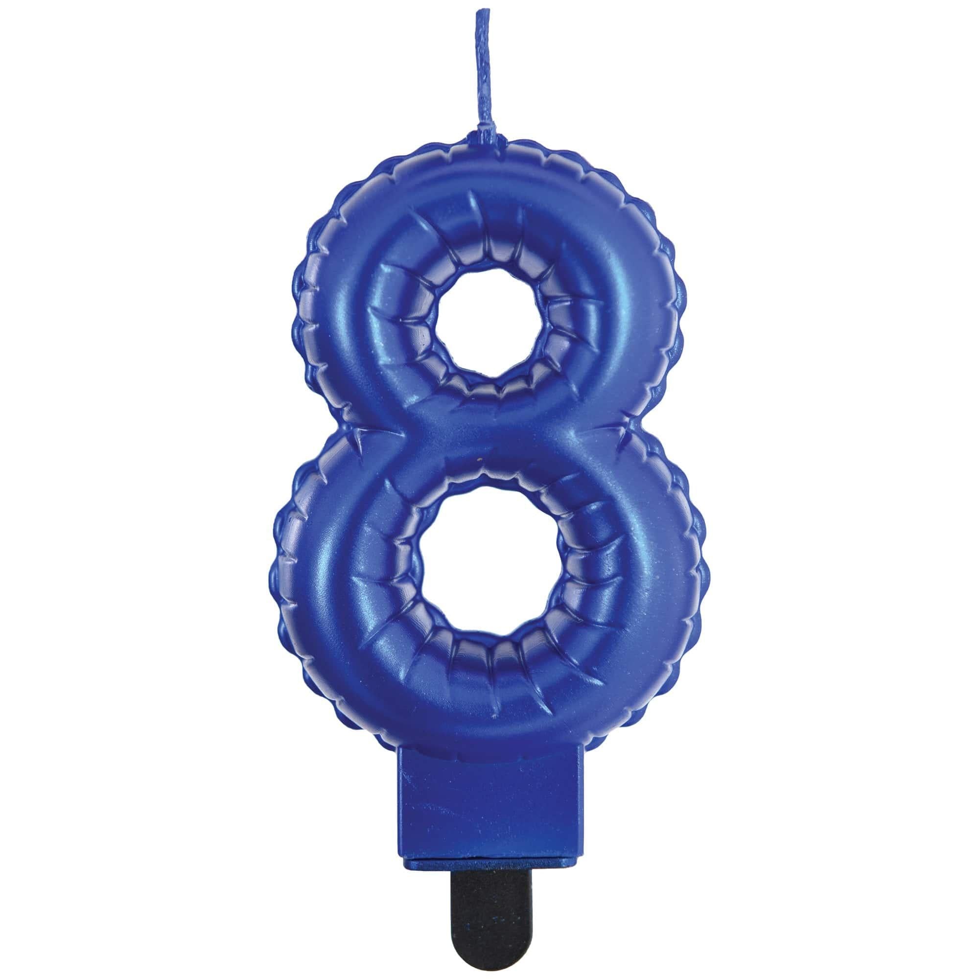 Blue Balloon Birthday Number (0-9) Candle. 3in - Image 17