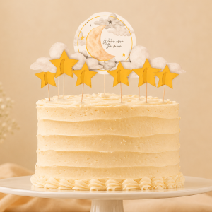Over the Moon Baby Shower Cake Pick Decorating Kit. 9pc