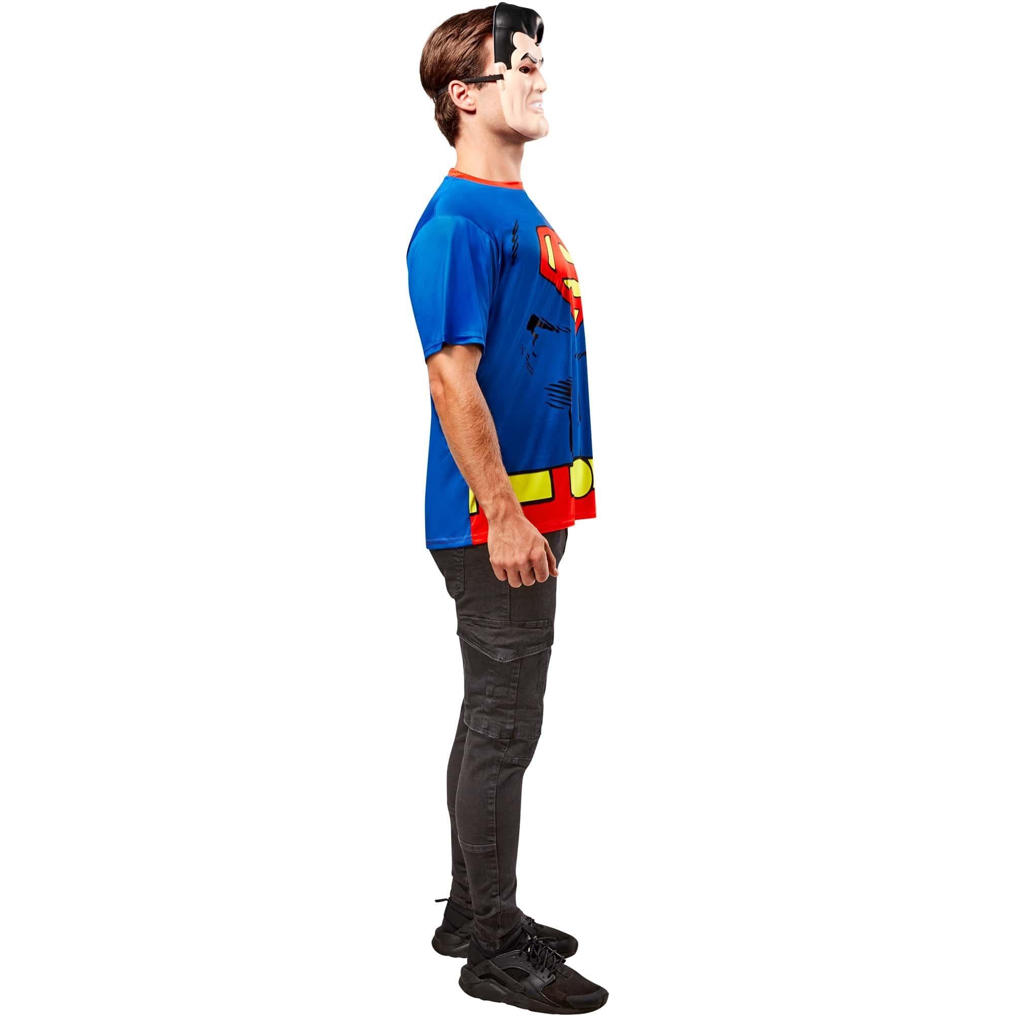 Men's DC Comics Ben Cooper Superman T-Shirt and Half Mask - Image 2