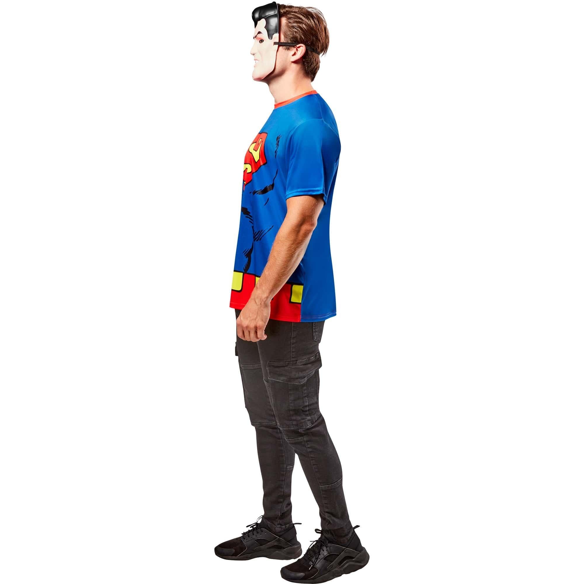 Men's DC Comics Ben Cooper Superman T-Shirt and Half Mask - Image 3