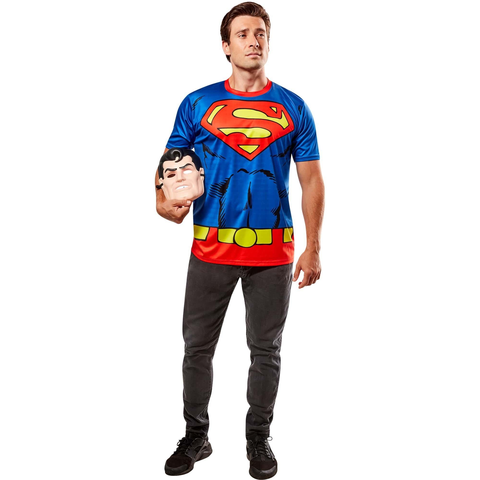 Men's DC Comics Ben Cooper Superman T-Shirt and Half Mask - Image 5