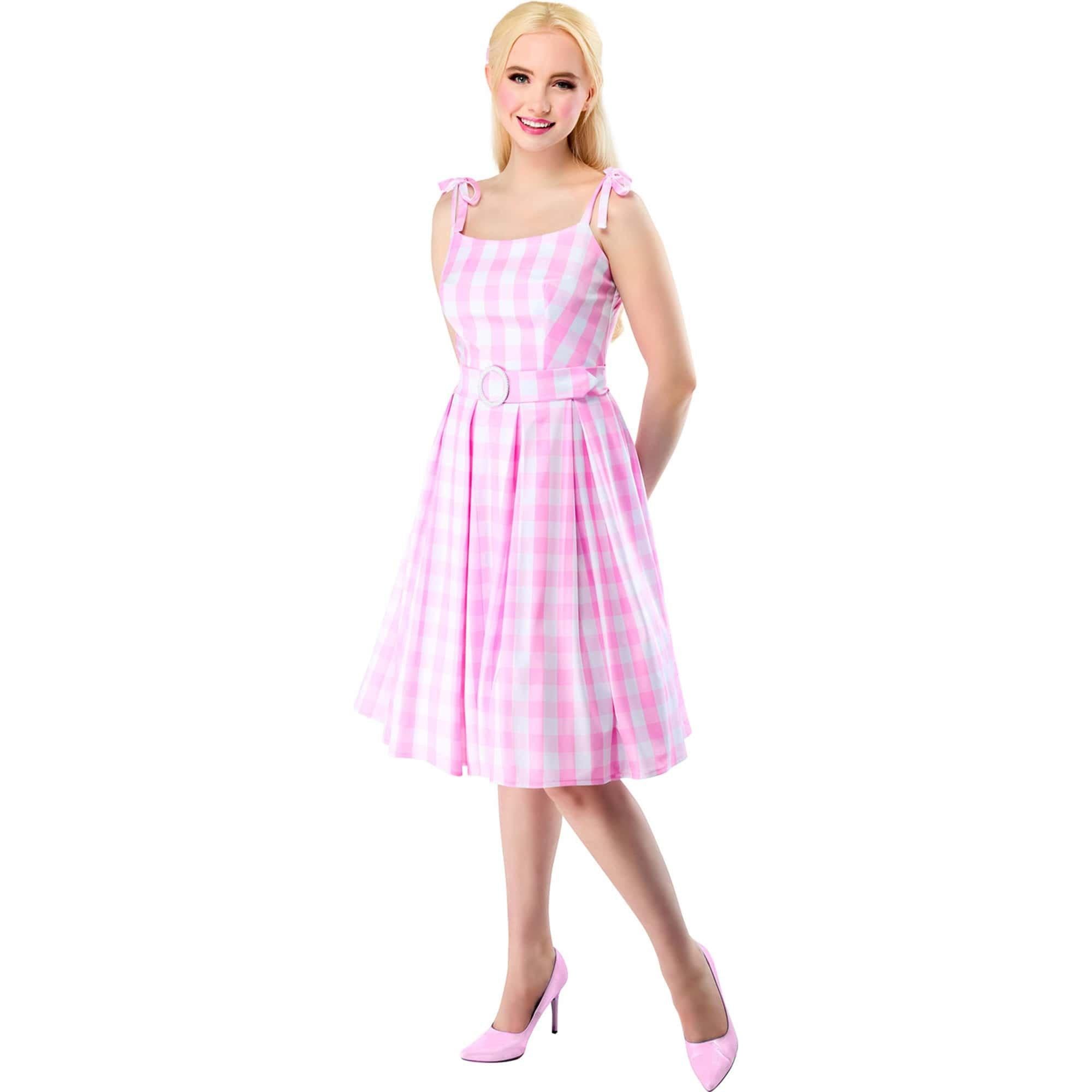 Women's Barbie Movie Perfect Day Pink Gingham Dress - Image 5