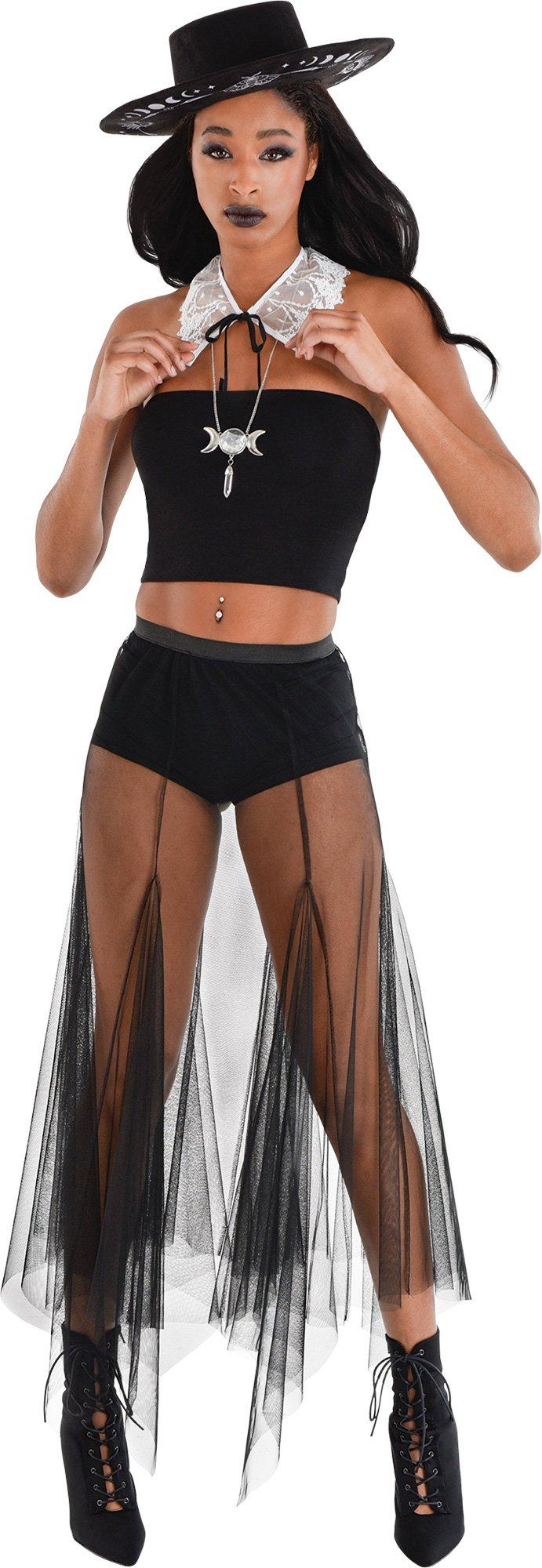 Adult Long Black Sheer Skirt - Image 4