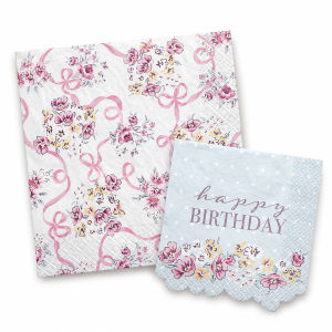 Ribbon and Rose Napkins. 16ct. Assorted Options