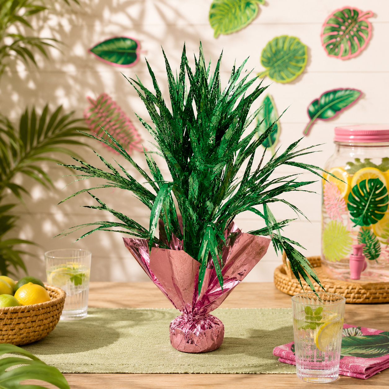 Royal Palm Table Centerpiece - Foil Spray. 18in
