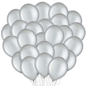 Silver Latex Balloons. 11in. 100ct