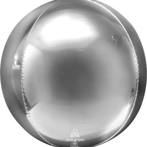 Silver Orbz Balloon. 16in
