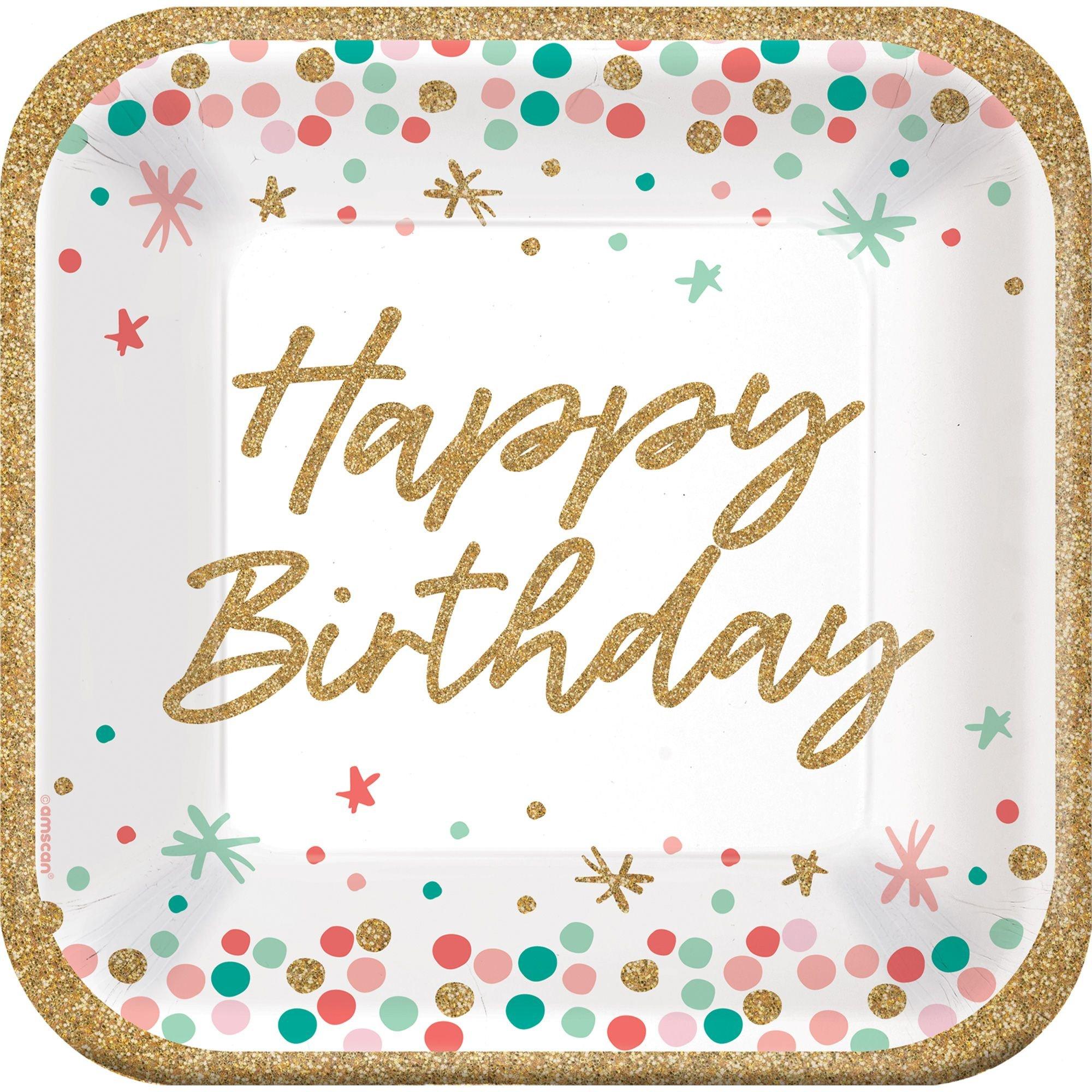 Wish Big Birthday Lunch Plates. 9in. 18ct